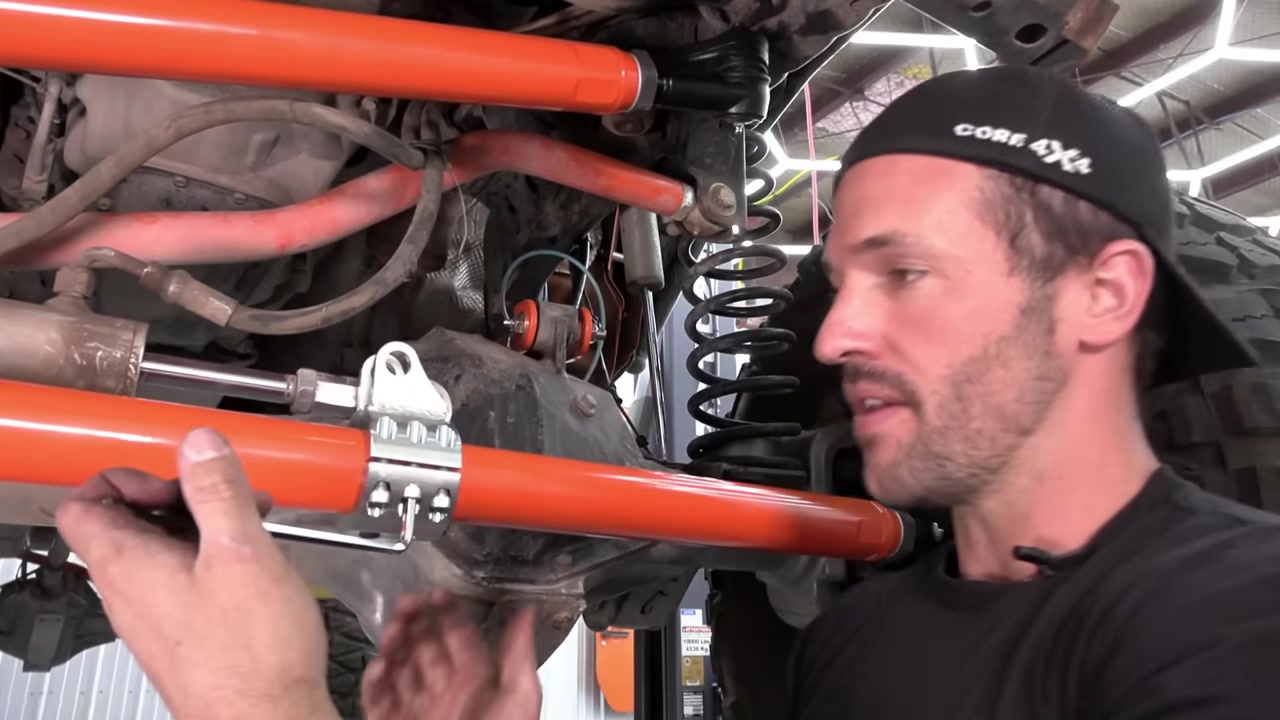 Installing stabilizer clamp on 2-inch aluminum tie rod under Jeep JK