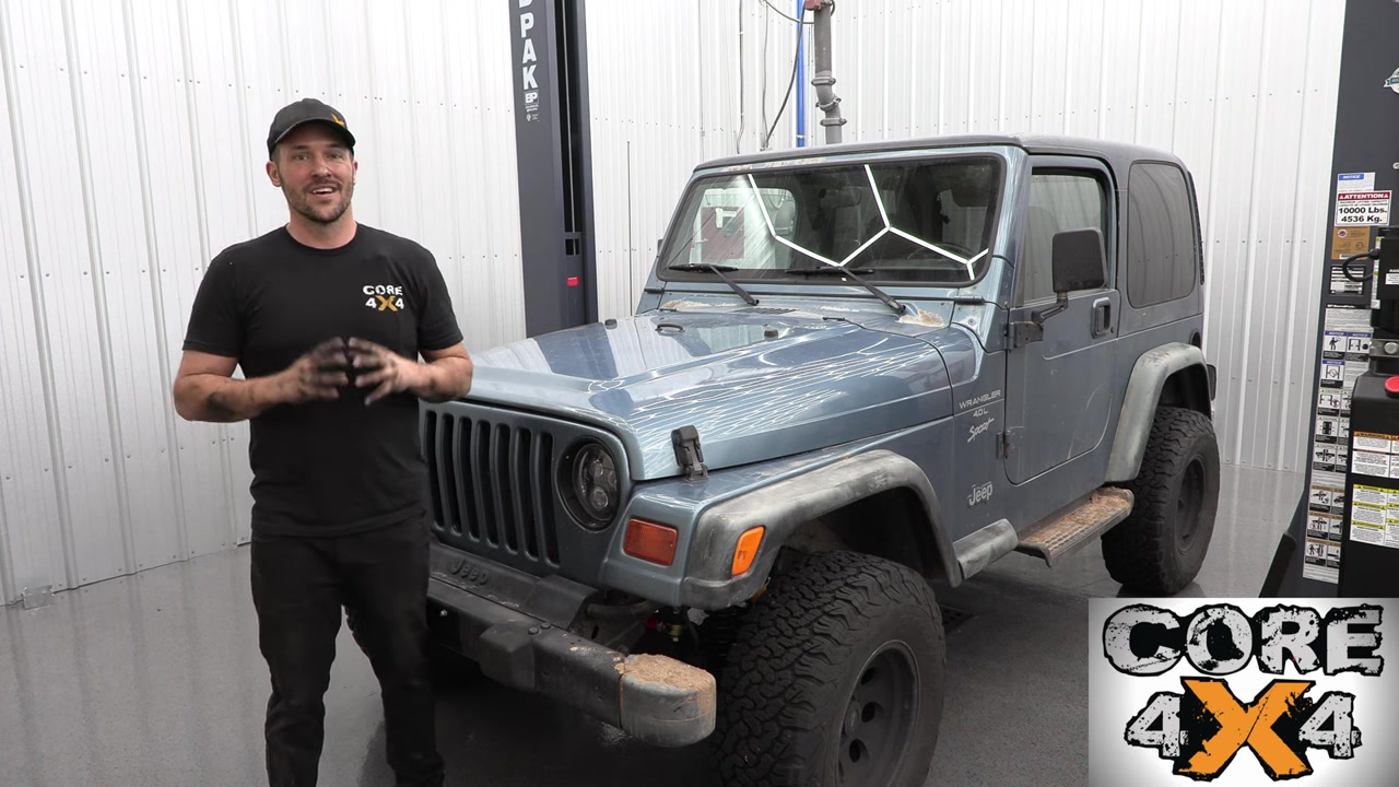 Completed TJ Wrangler with Core 4x4 Cruise Series 2-inch lift kit installed, shown from the front