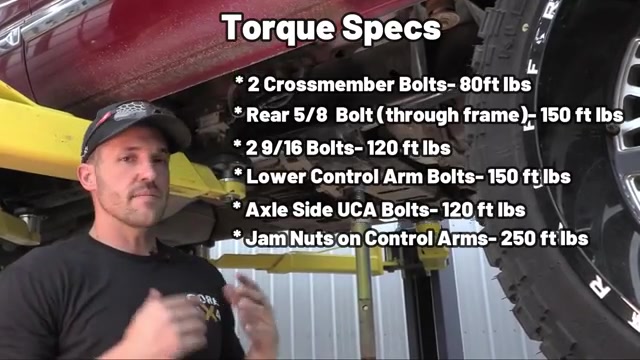 Torque specs graphic from the Core 4x4 Ram 3500 long arm install video