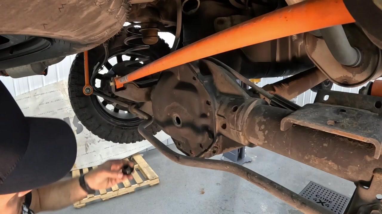 Rear differential cover removed on the Ram 1500 showing the ring gear and carrier