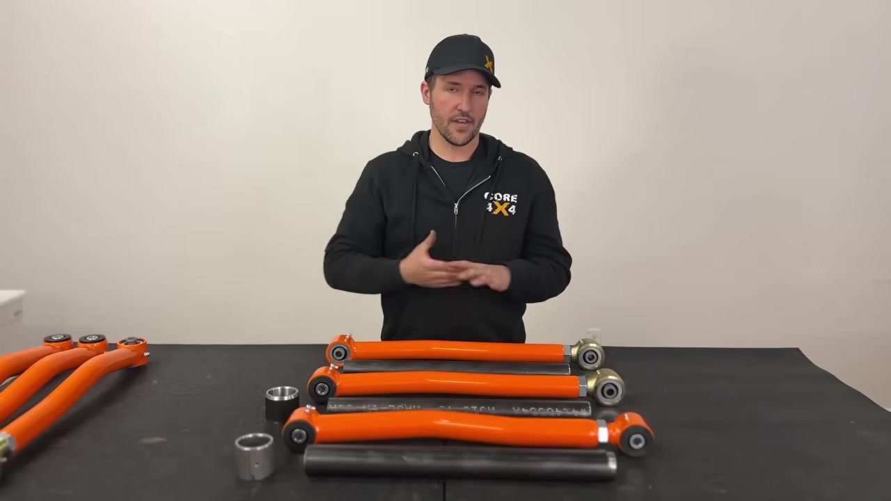 Spence discussing the Town Series control arm with polyurethane bushings at both ends