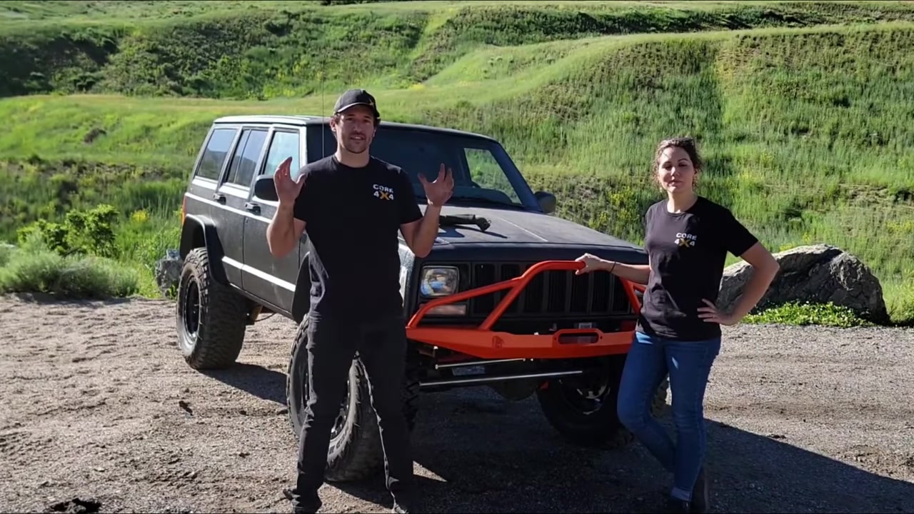 Replacing the blown radiator hose on the XJ Cherokee before the off-road test