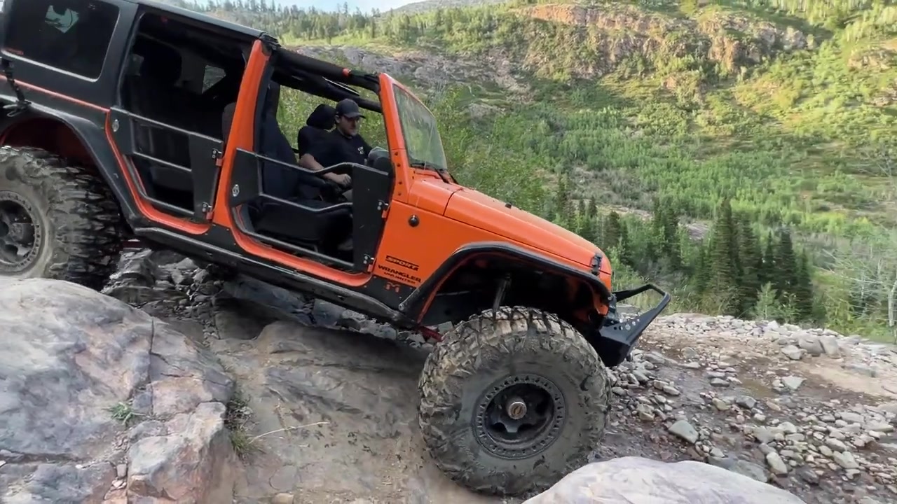Core 4x4 Jeep Wranglers at the bottom of American Fork Canyon after completing the Mineral Basin trail