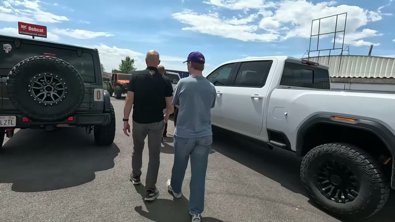 Core 4x4 team meeting the CarBuff Network crew as they drop off the Jeep Wrangler JKU for the custom long arm build