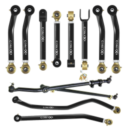 Jeep Wrangler TJ 97-06 LJ 04-06 12pc Camp Series Adjustable Control Arm, Track Bar, Steering Kit