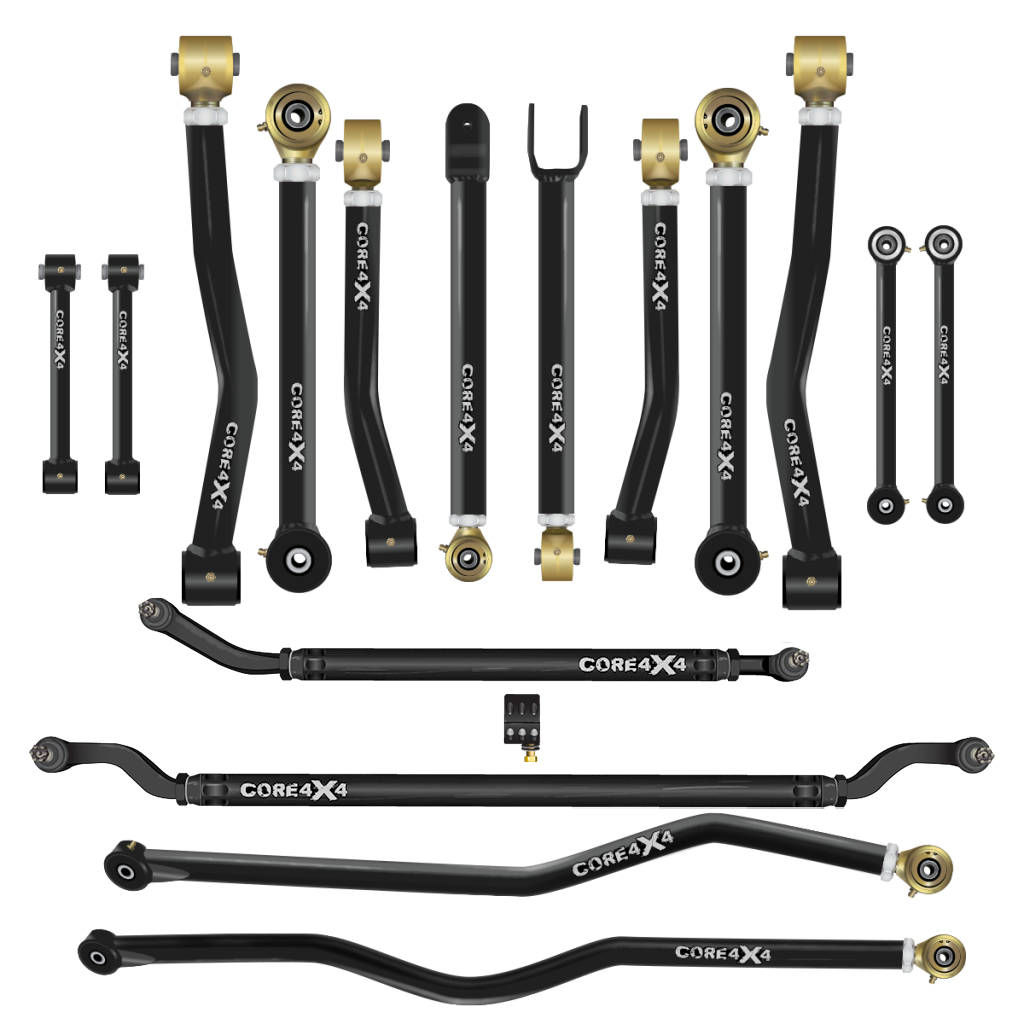 Jeep Wrangler JK / JKU 07-18 16pc Camp Series Adjustable Control Arm, Track Bar, Steering, End Link Kit