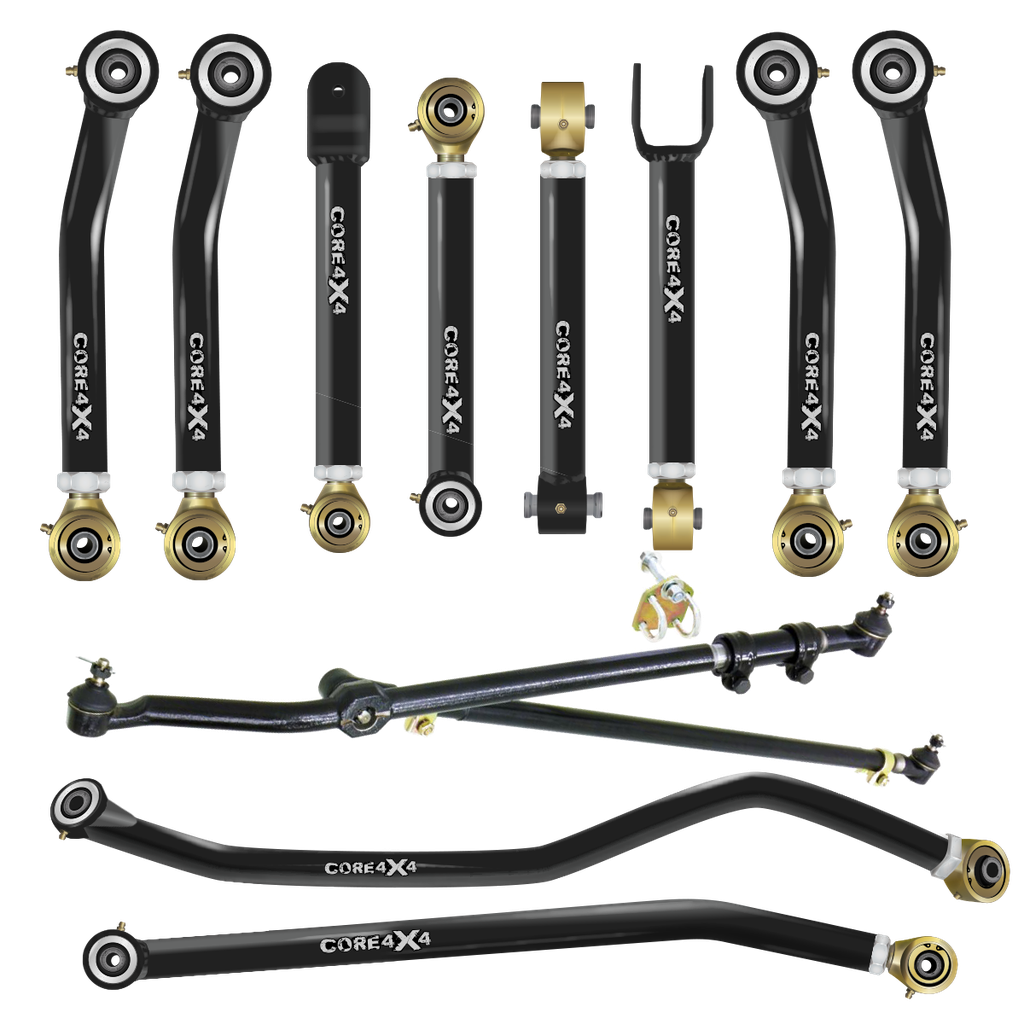 Jeep Wrangler TJ 97-06 LJ 04-06 12pc Crawl Series Adjustable Control Arm, Track Bar, Steering Kit