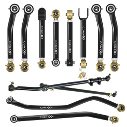 Jeep Wrangler TJ 97-06 LJ 04-06 12pc Crawl Series Adjustable Control Arm, Track Bar, Steering Kit