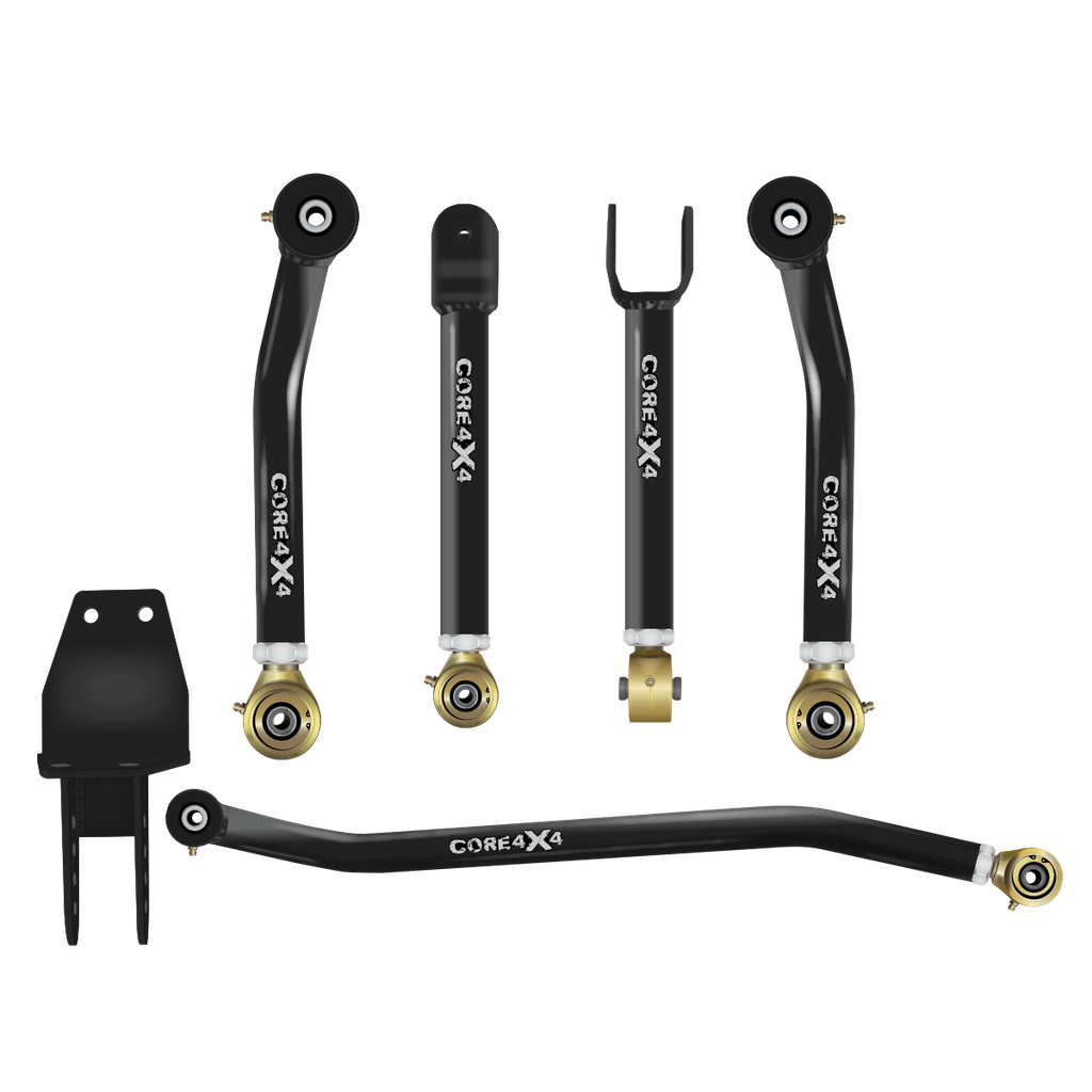 Jeep Cherokee XJ 84-01 MJ 86-92 5pc Camp Series Front Adjustable Control Arm, Track Bar Kit