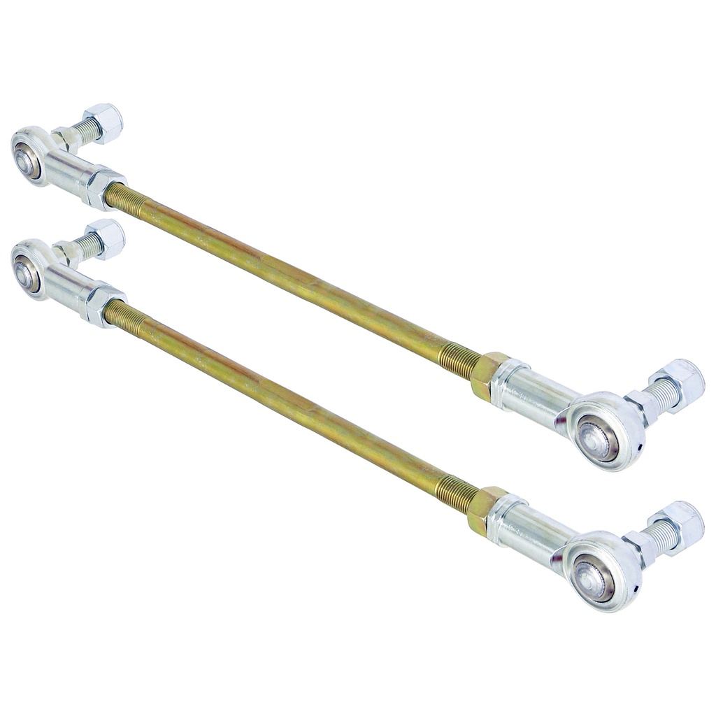 RockJock Adjustable Sway Bar End Link Kit (14 in. Long Rods w/ Heims and Jam Nuts, pair)