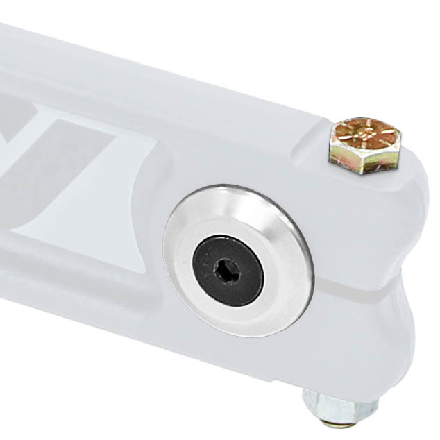 Antirock Sway Bar Arm Hardware Kit, (Tapered Aluminum Washers, Flat Head Allen Bolts, Pinch Bolt and Nut, Set for 2 Arms)