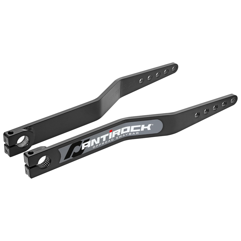 Antirock Fabricated Steel Sway Bar Arms, 19.25 in. Long, 1.7 in. Offset Bend, 5 Holes, Incl. Stickers, Pair