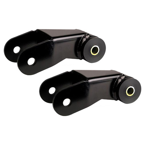XJ Cherokee Boomerang Leaf Spring Shackles, 5in, Incl. Urethane Bushings and Hardware