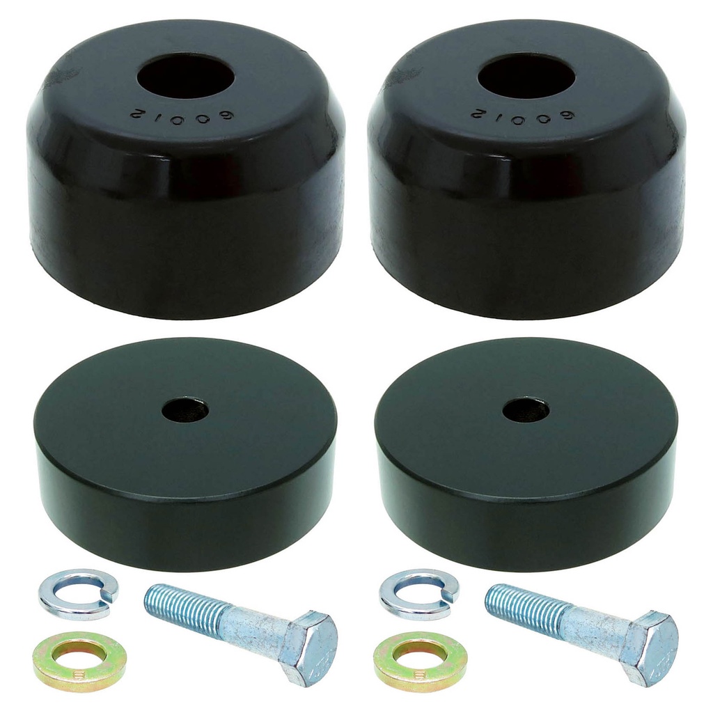 RockJock Bump Stop Kit, JK Front, Incl. Billet Aluminum Spacers, Urethane RockJock Bump Stops, Hardware