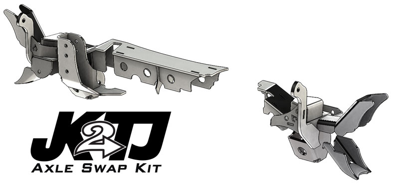 JK2TJ Front Axle Swap Kit Dana 44 Rubicon LCA Brackets W/CAM Slot Artec Industries