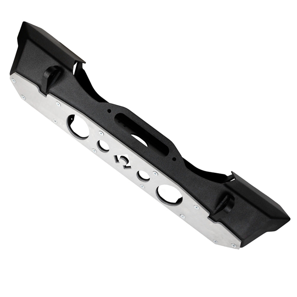 Nighthawk Front Bumper w- Aluminum Skid for JK, JL, & JT - Black Powdercoat