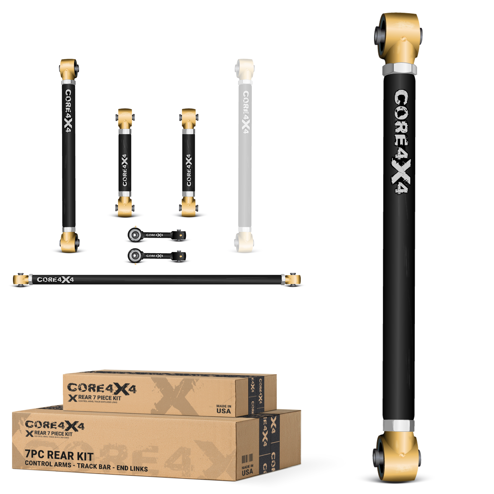 Toyota Tacoma 24+ 7pc Rear Adjustable Control Arms, Track Bar Kit