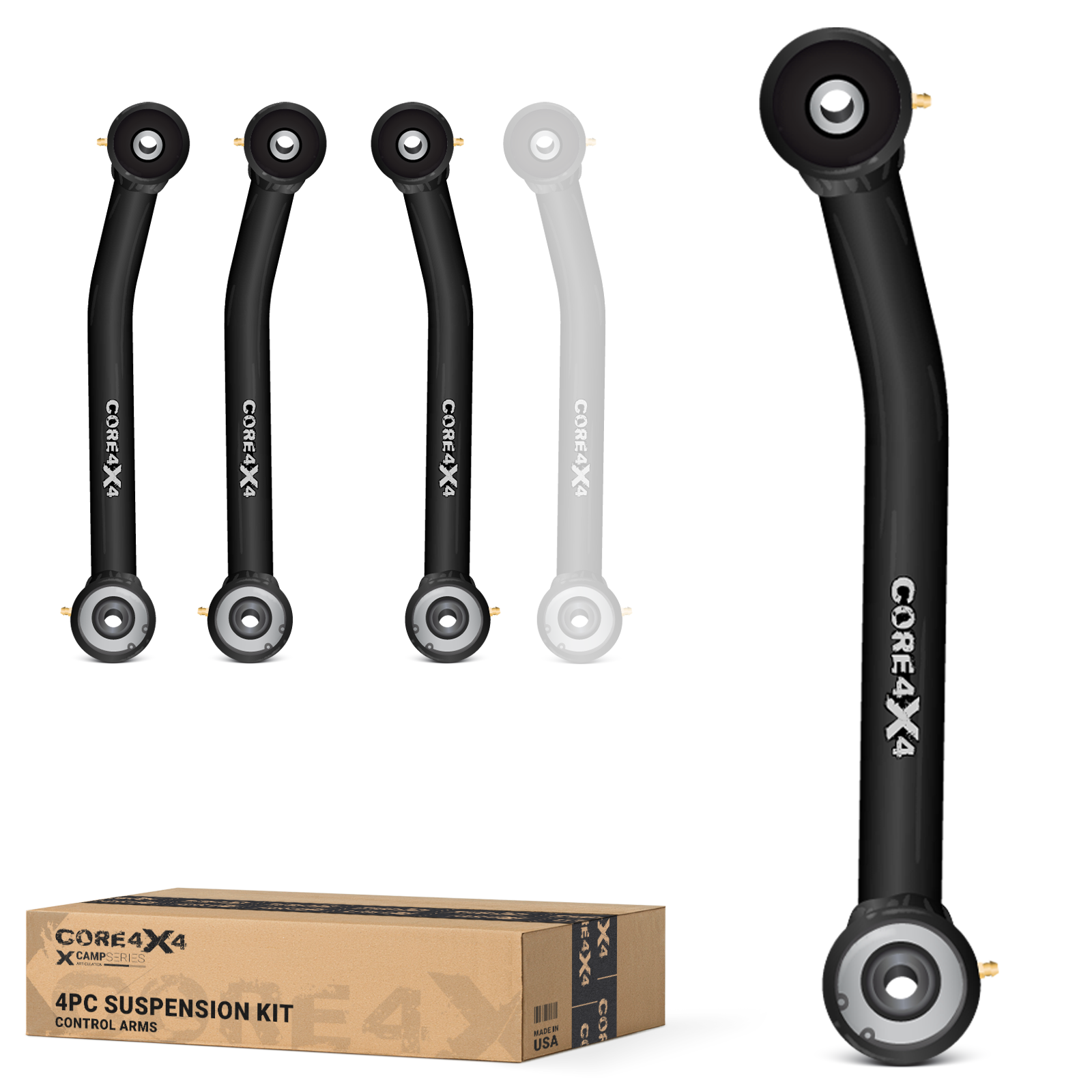 Jeep Wrangler TJ 97-06 LJ 04-06 4pc Camp Series Fixed Length Lower Control Arm Kit