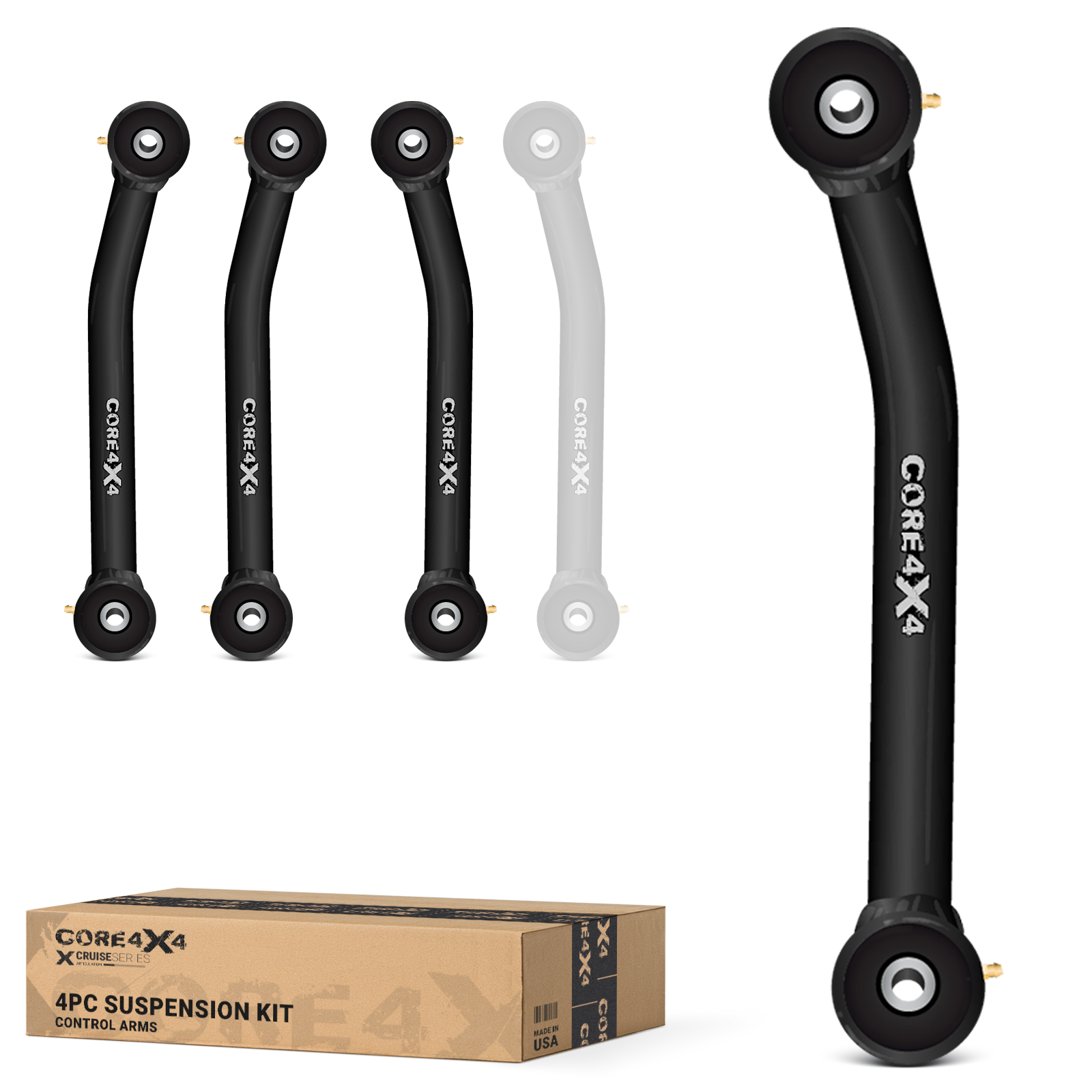 Jeep Wrangler TJ 97-06 LJ 04-06 4pc Cruise Series Fixed Length Lower Control Arm Kit