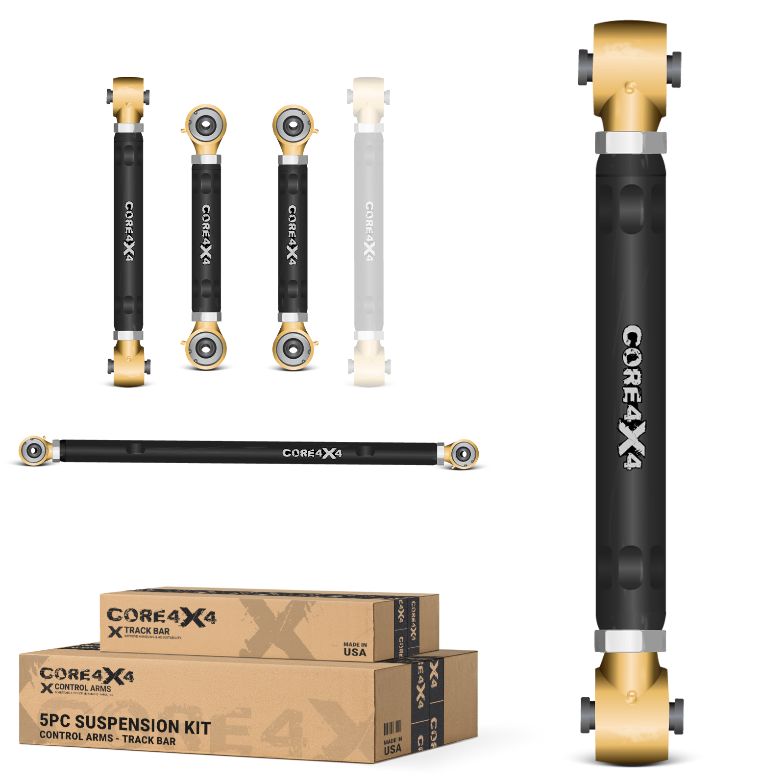 Ram 2500 14-24 5pc Adjustable Rear Control Arms and Track Bar Kit