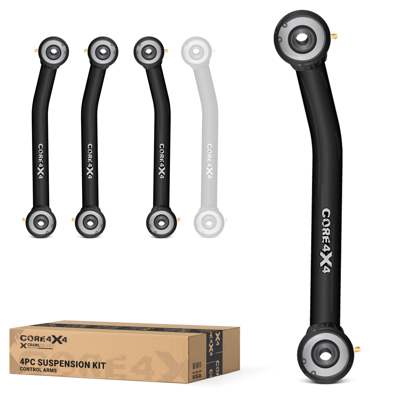 Jeep Wrangler TJ 97-06 LJ 04-06 4pc Crawl Series Fixed Length Lower Control Arm Kit