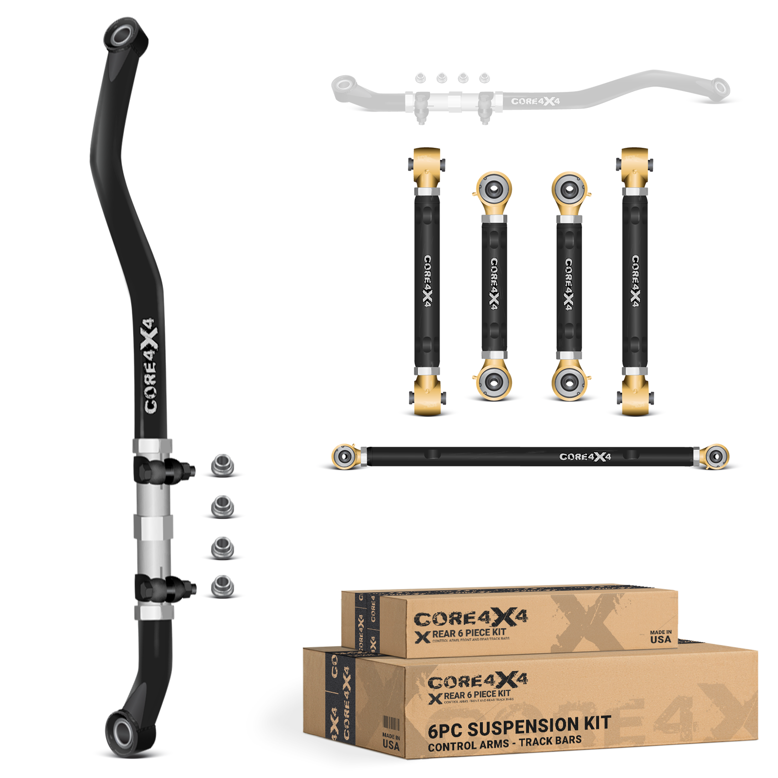 Ram 2500 14-24 6pc Adjustable Control Arm, Track Bar Kit