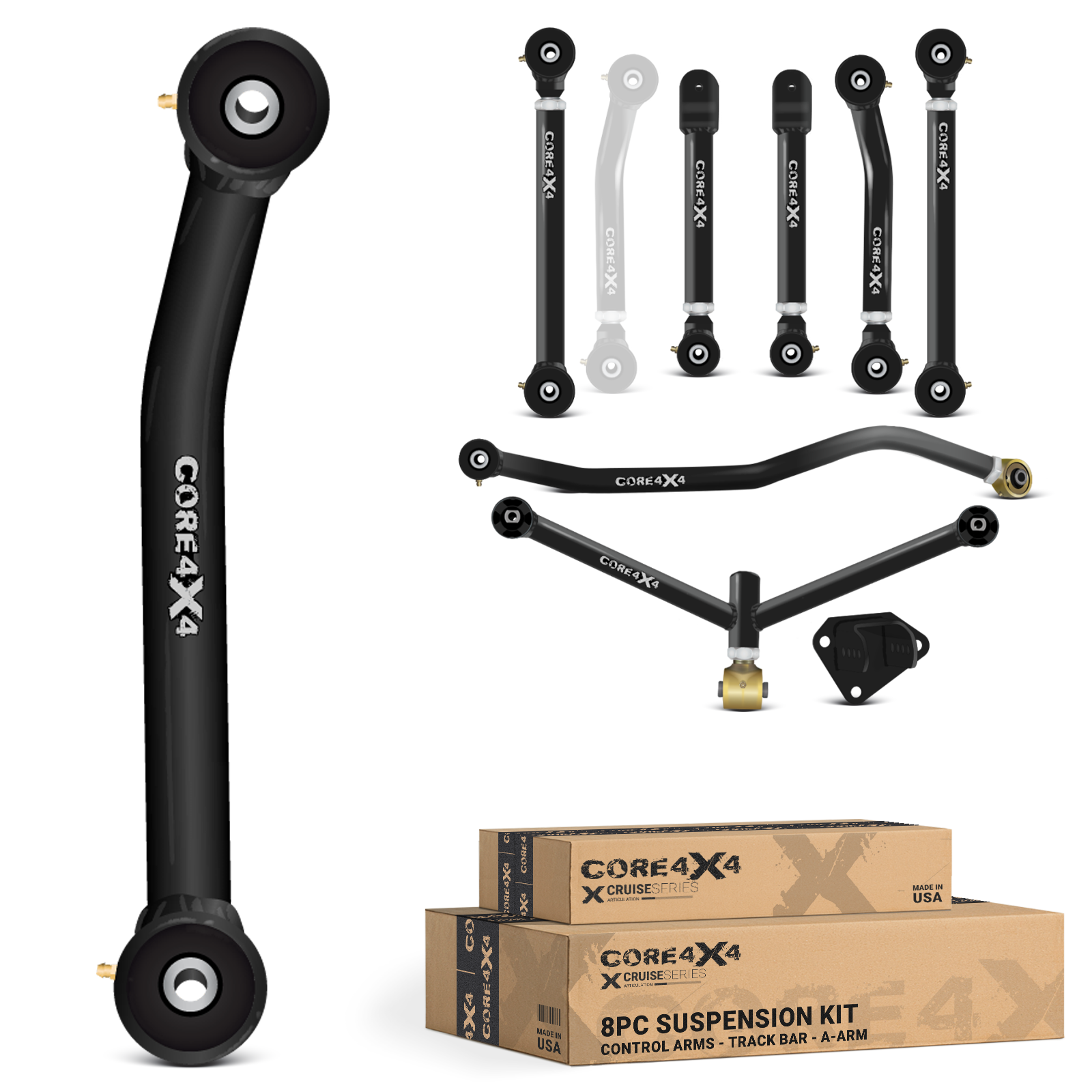 Jeep Grand Cherokee WJ 99-04 8pc Cruise Series Adjustable Control Arm, Track Bar Kit