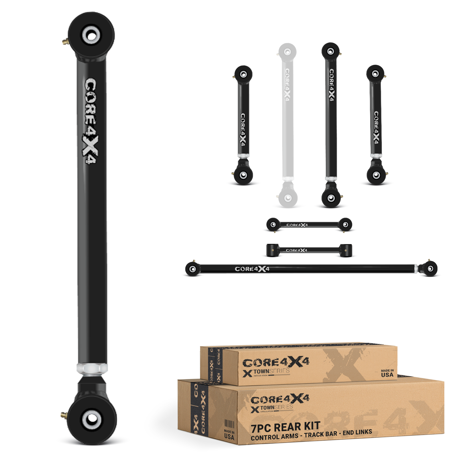Ram 1500 09+ 7pc Town Series Rear Adjustable Control Arm, Track Bar, End Link Kit