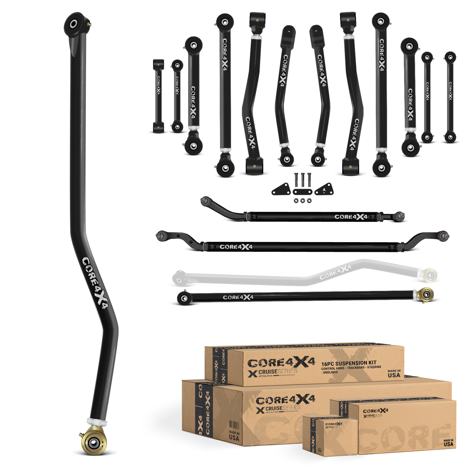 Jeep Gladiator JT 20+ 16pc Cruise Series Adjustable Control Arm, Track Bar, End Link Kit
