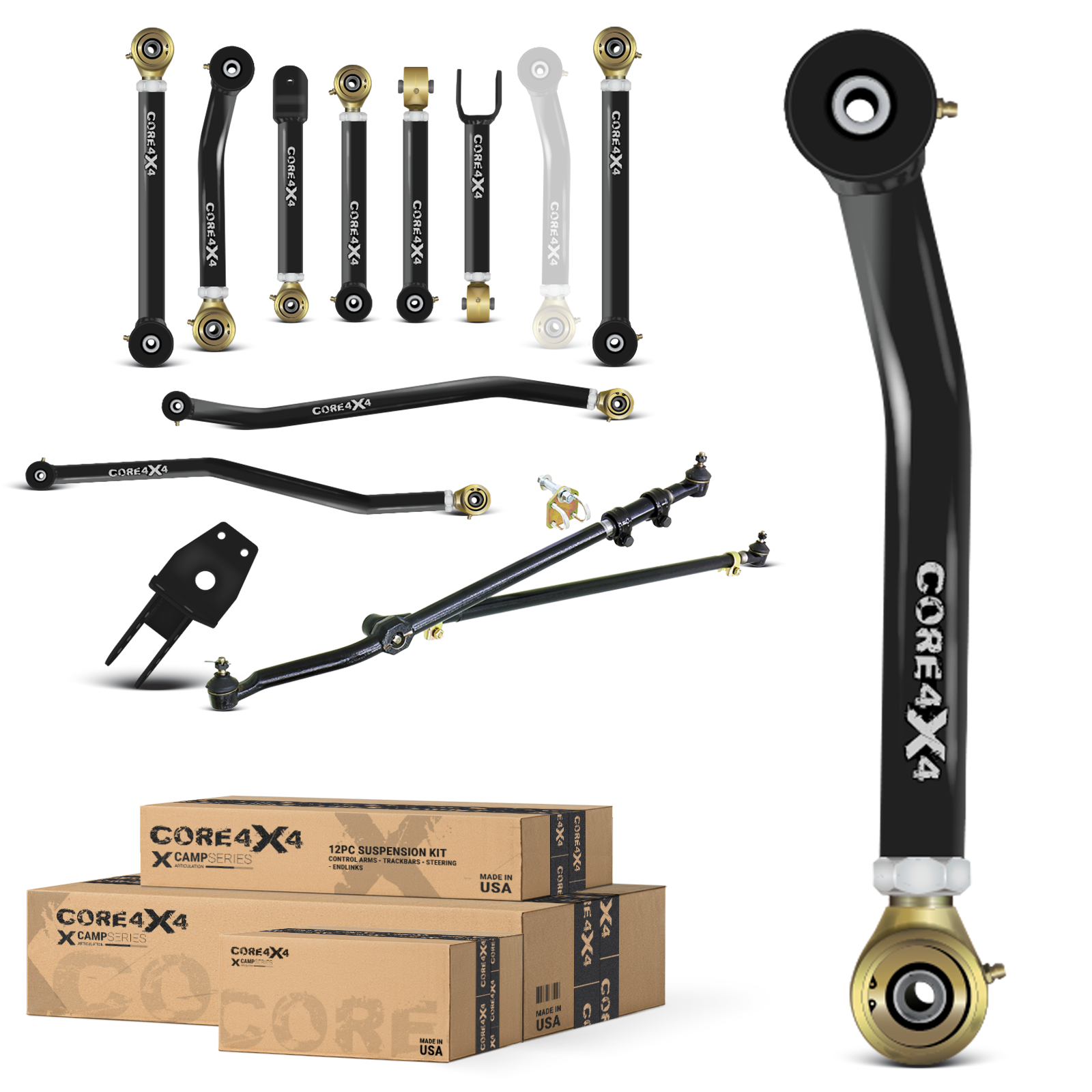 Jeep Grand Cherokee ZJ 93-98 12pc Camp Series Adjustable Control Arm, Track Bar, Steering Kit