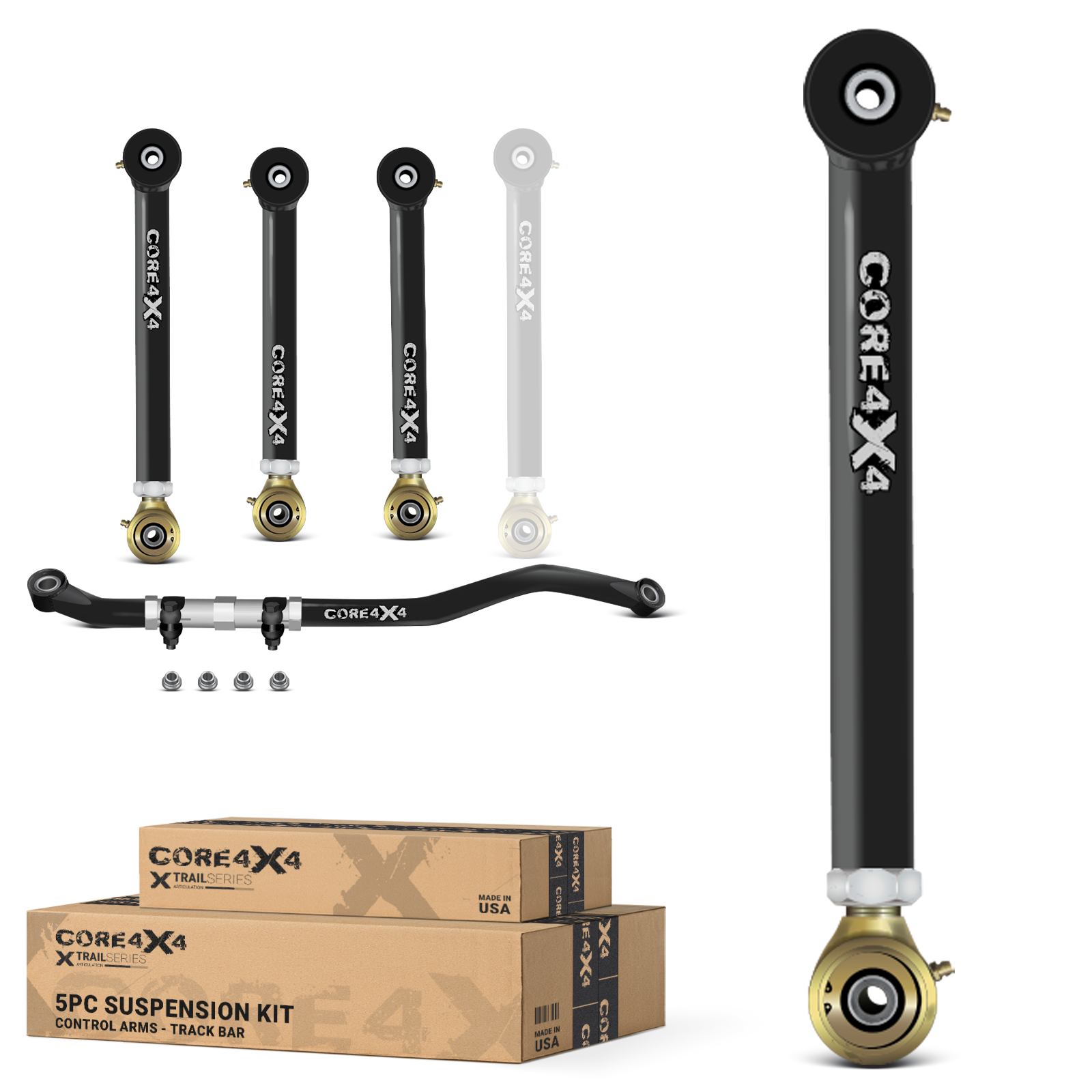 Dodge Ram 2500 08-09 5pc Trail Series Front Adjustable Control Arm, Track Bar Kit