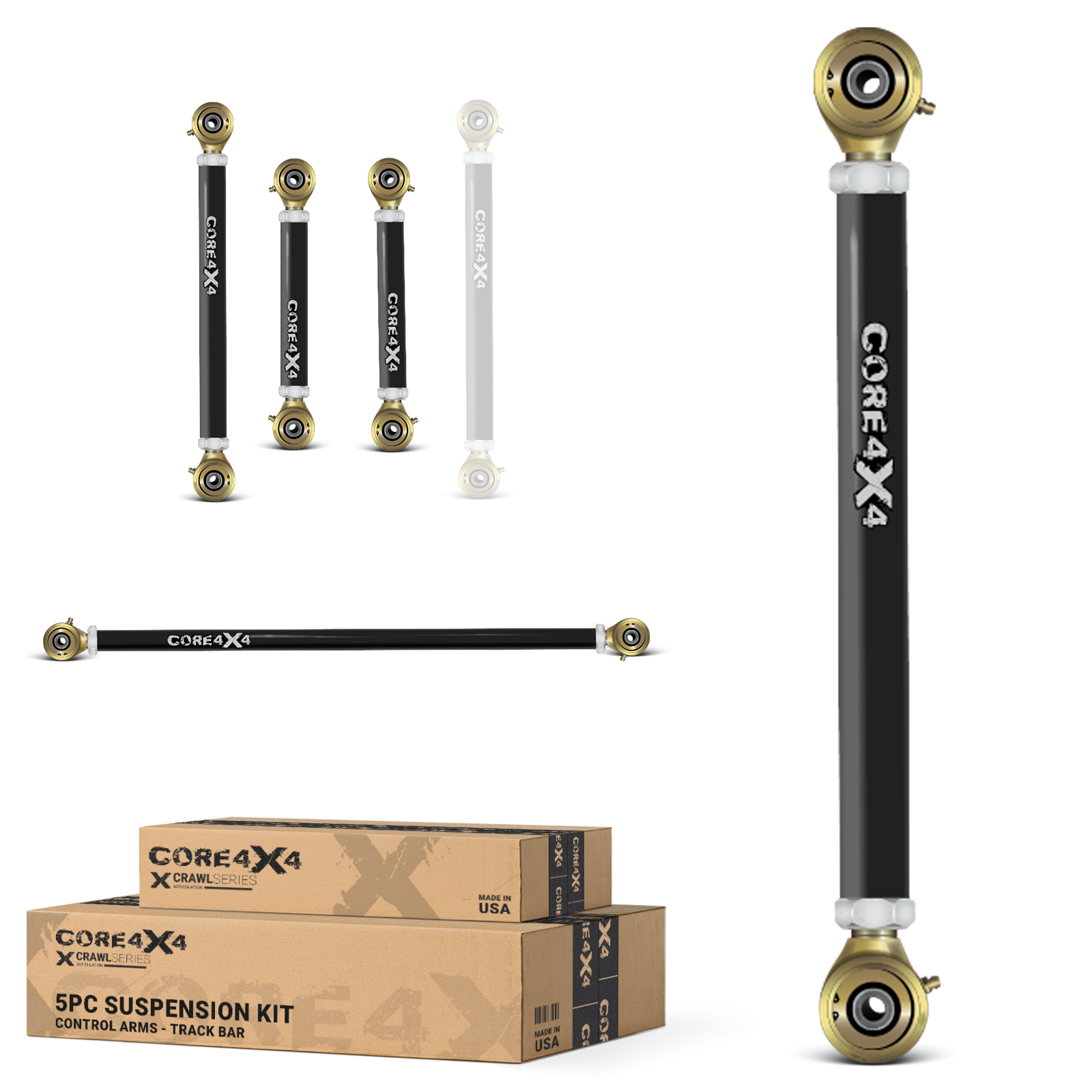 Toyota 4Runner 96-02 5pc Crawl Series Rear Adjustable Control Arm, Track Bar Kit
