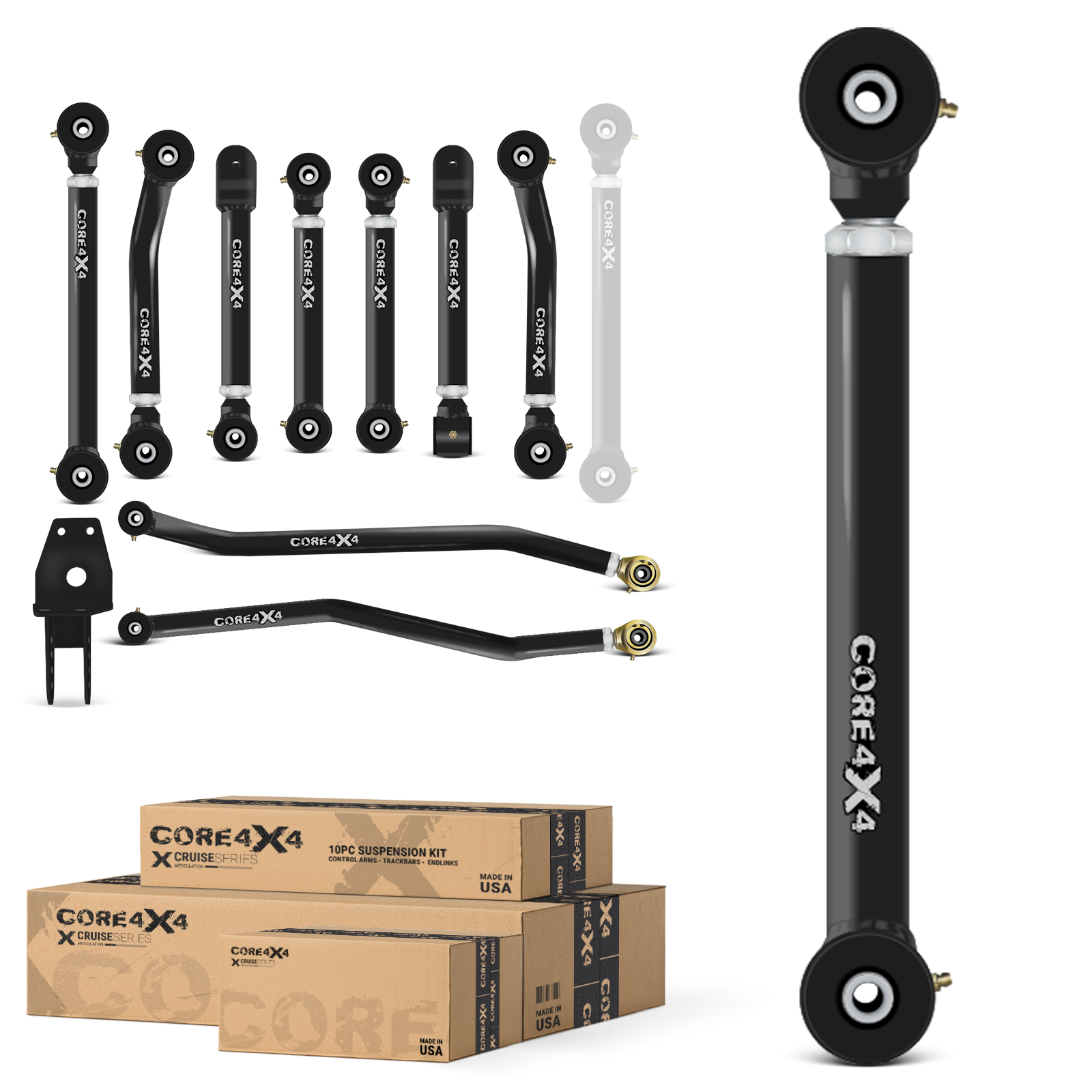 Jeep Grand Cherokee ZJ 93-98 10pc Cruise Series Adjustable Control Arm, Track Bar Kit