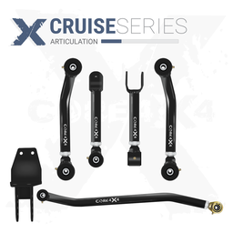 Jeep Cherokee XJ 84-01 MJ 86-92 5pc Cruise Series Front Adjustable Control Arm, Track Bar Kit