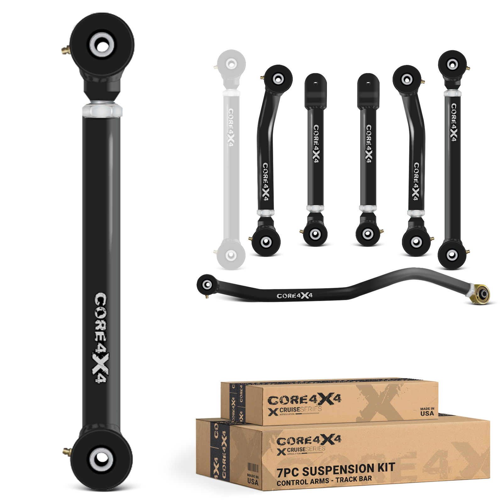 Jeep Grand Cherokee WJ 99-04 7pc Cruise Series Adjustable Control Arm, Track Bar Kit