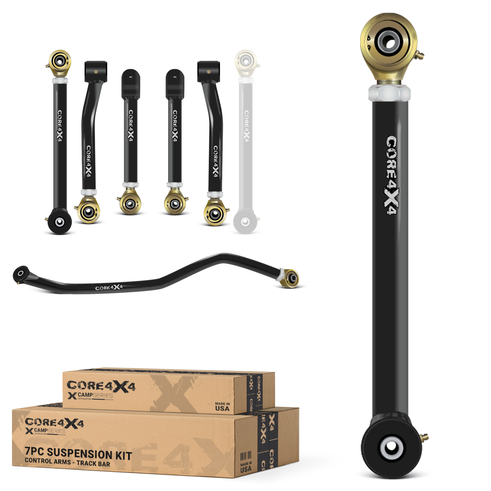 Jeep Grand Cherokee WJ 99-04 7pc Camp Series Adjustable Control Arm, Track Bar Kit