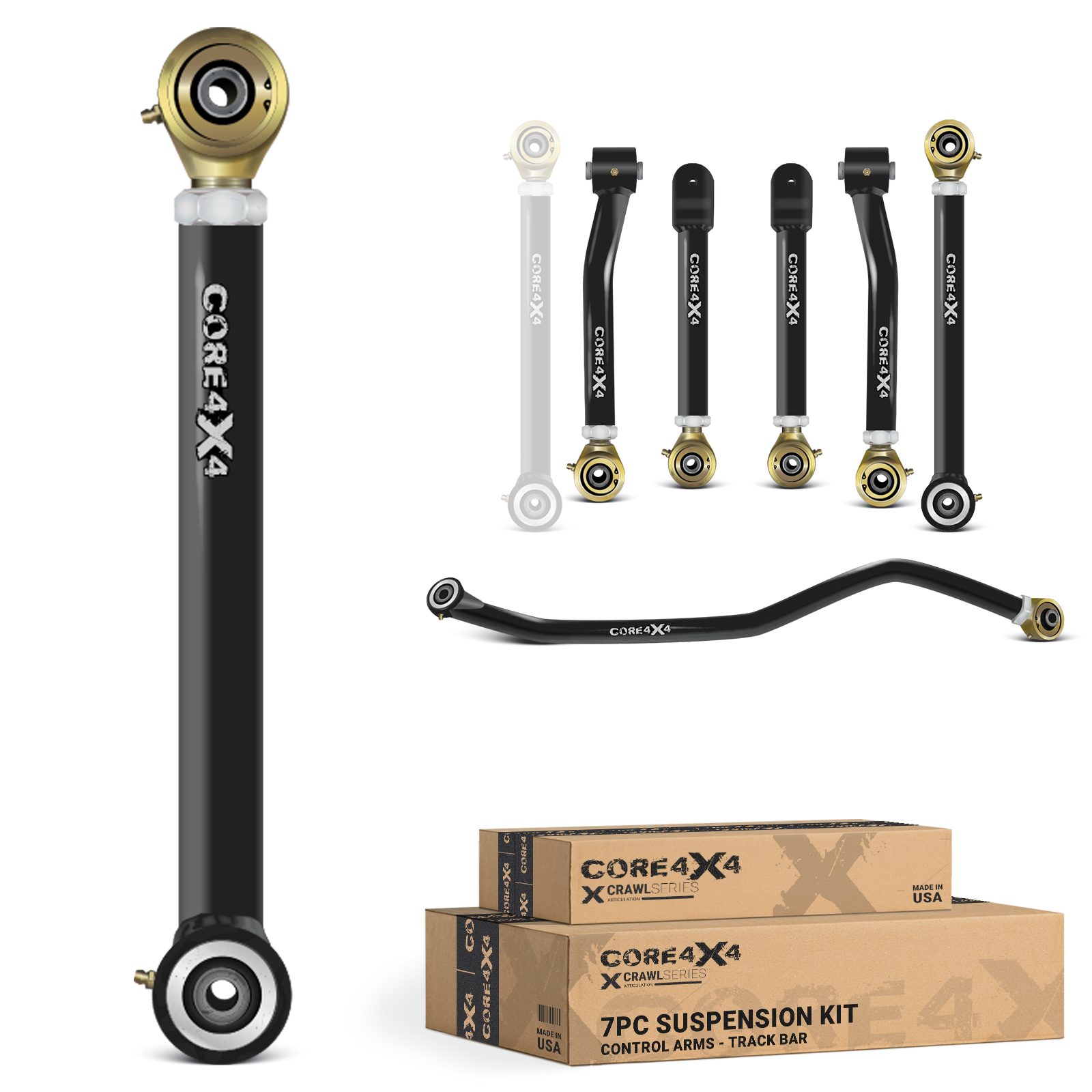Jeep Grand Cherokee WJ 99-04 7pc Crawl Series Adjustable Control Arm, Track Bar Kit
