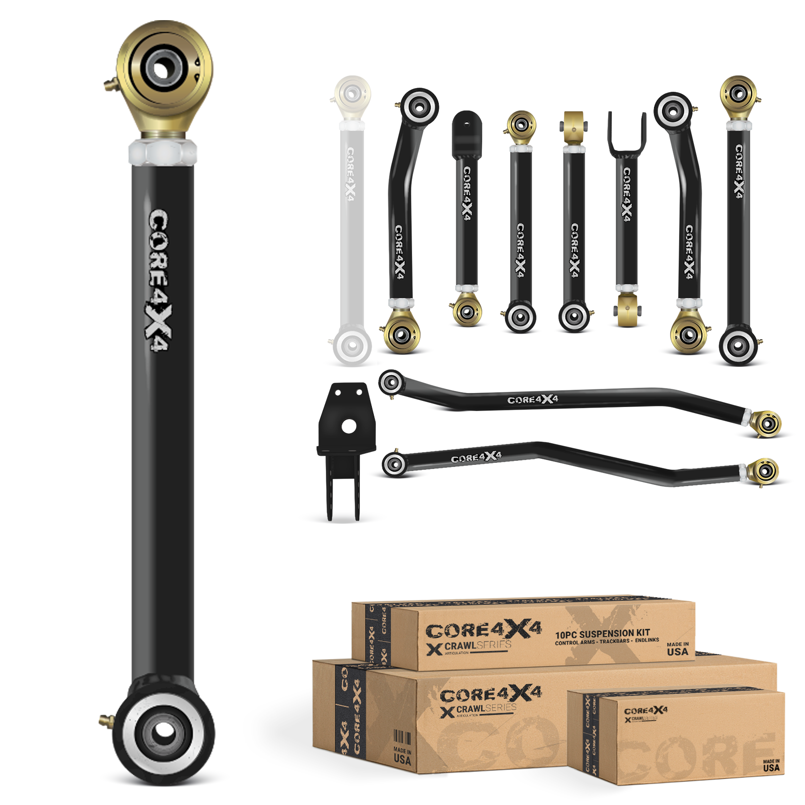 Jeep Grand Cherokee ZJ 93-98 10pc Crawl Series Adjustable Control Arm, Track Bar Kit