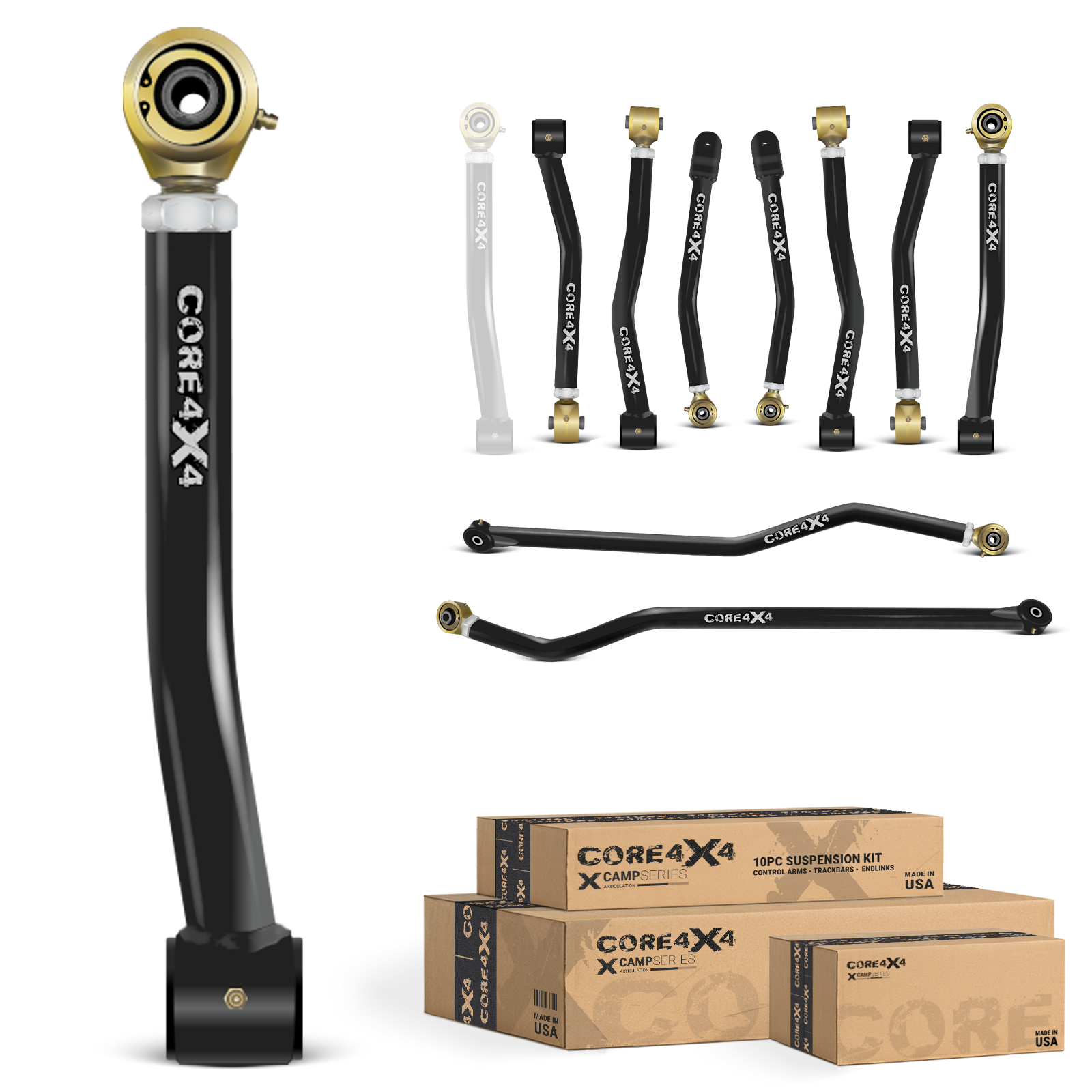 Jeep Wrangler JL / JLU 18+ 10pc Camp Series Adjustable Control Arm, Track Bar Kit