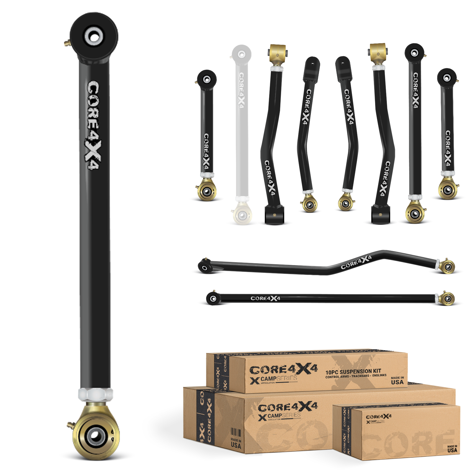 Jeep Gladiator JT 20+ 10pc Camp Series Adjustable Control Arm, Track Bar Kit