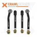 Jeep Cherokee XJ 84-01 MJ 86-92 4pc Crawl Series Front Adjustable Control Arm Kit
