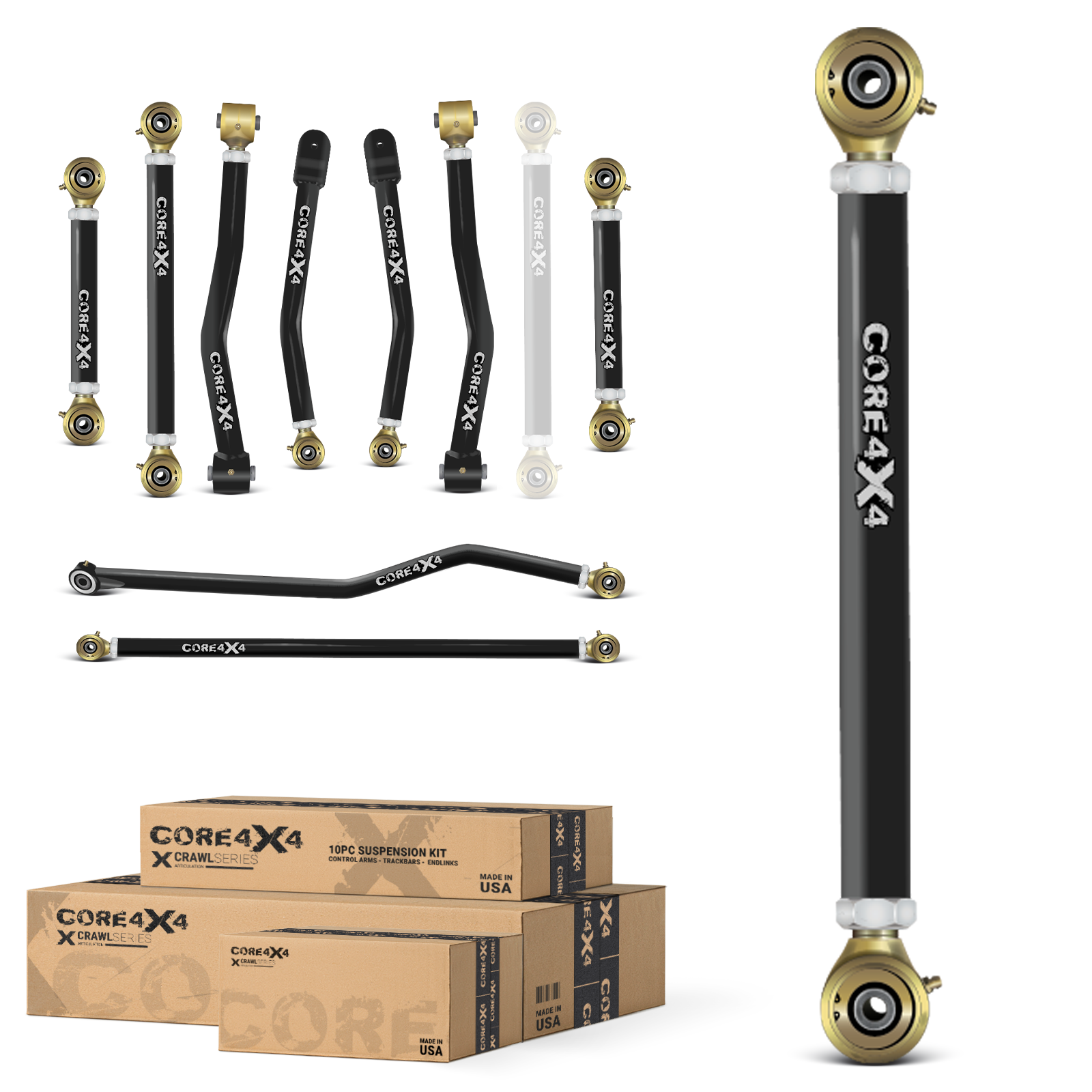 Jeep Gladiator JT 20+ 10pc Crawl Series Adjustable Control Arm, Track Bar Kit