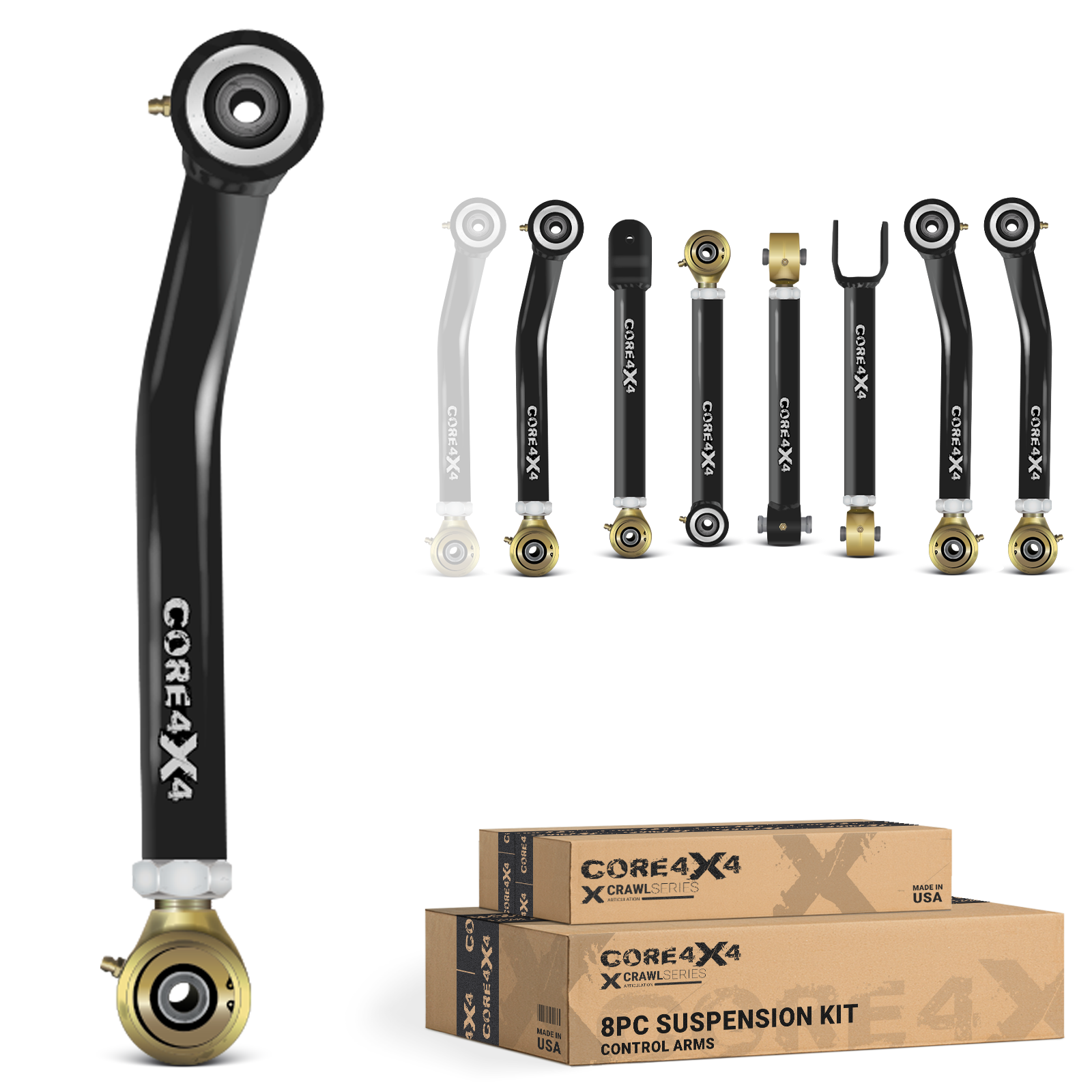 Jeep Wrangler TJ 97-06 LJ 04-06 8pc Crawl Series Adjustable Control Arm Kit