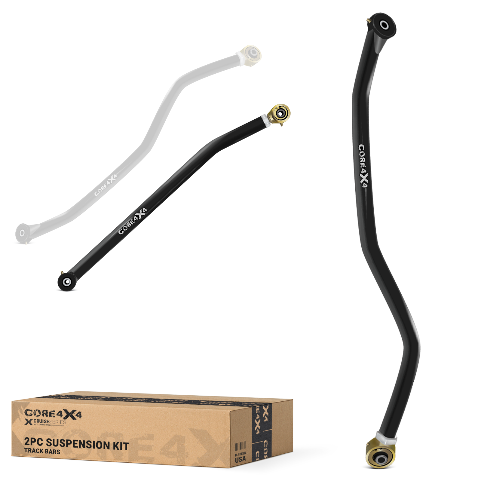 Jeep Wrangler TJ 97-06 LJ 04-06 2pc Cruise Series Front, Rear Adjustable Track Bar Kit