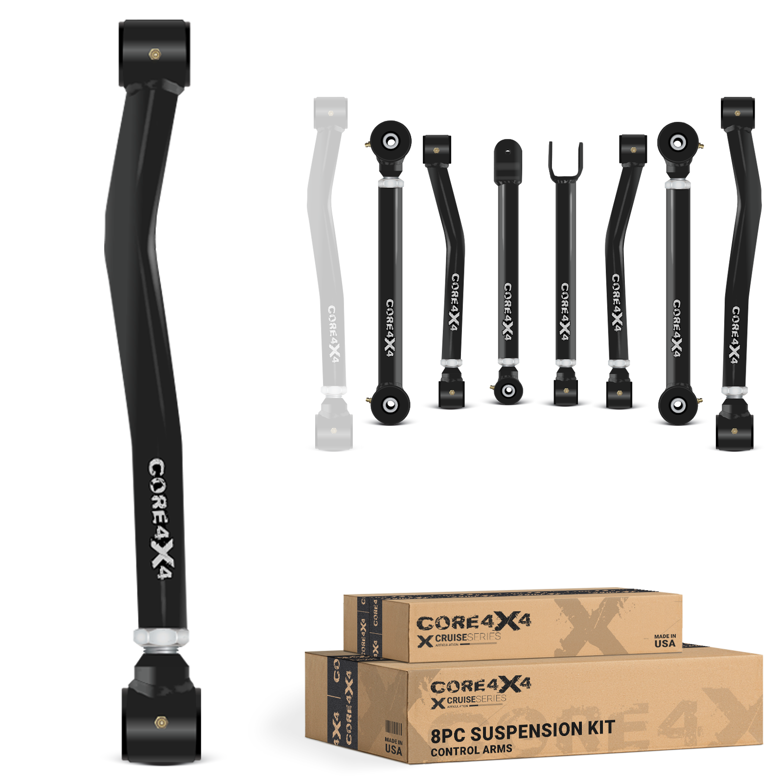 Jeep Wrangler JL / JLU 18+ 8pc Cruise Series Adjustable Control Arm Kit