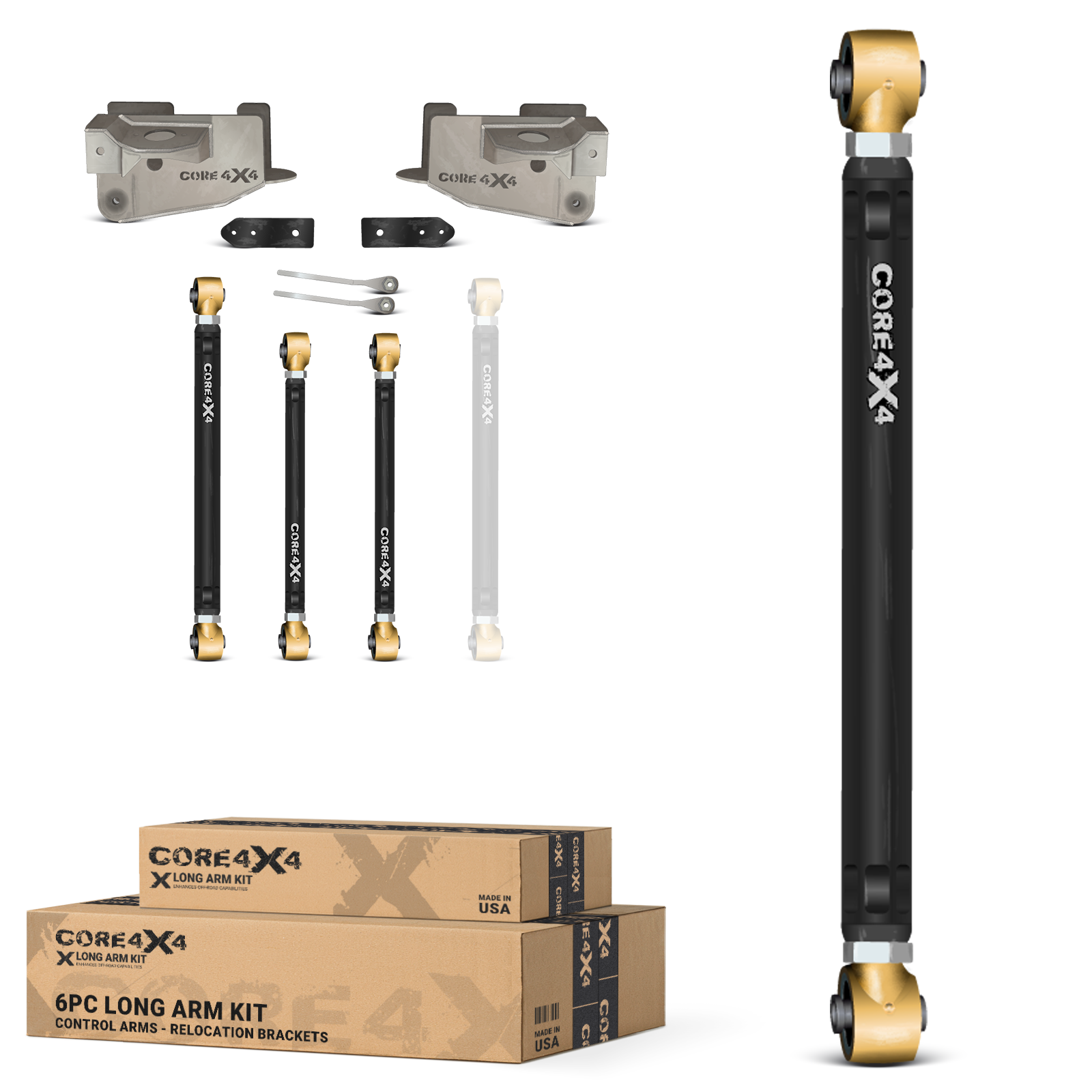 Jeep Wrangler JK / JKU 07-18 6pc Rear Adjustable Heavy-Duty Kit Long Arm Upgrade Kit