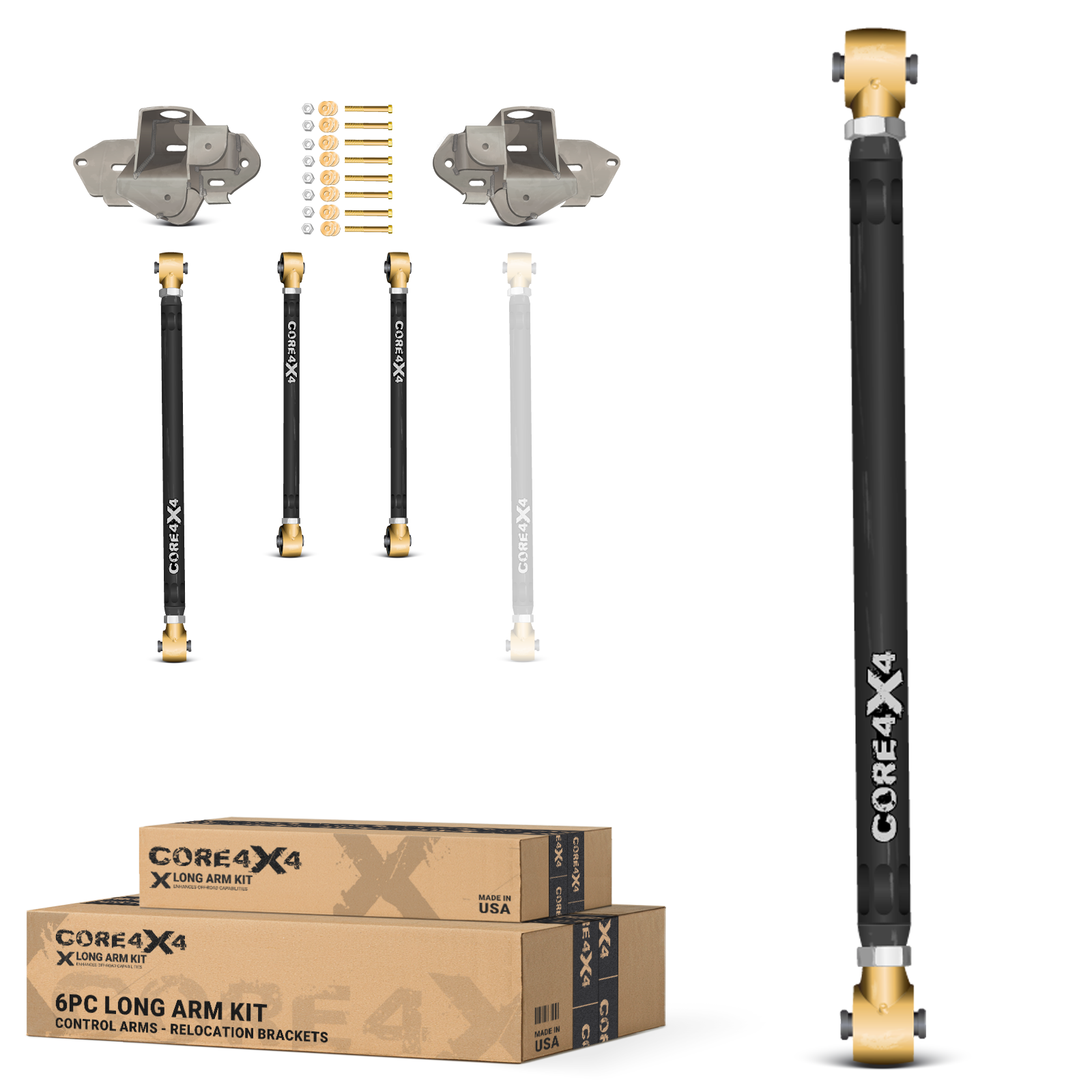 Jeep Wrangler JL / JLU 18+ 6pc Rear Adjustable Heavy-Duty Kit Long Arm Upgrade Kit