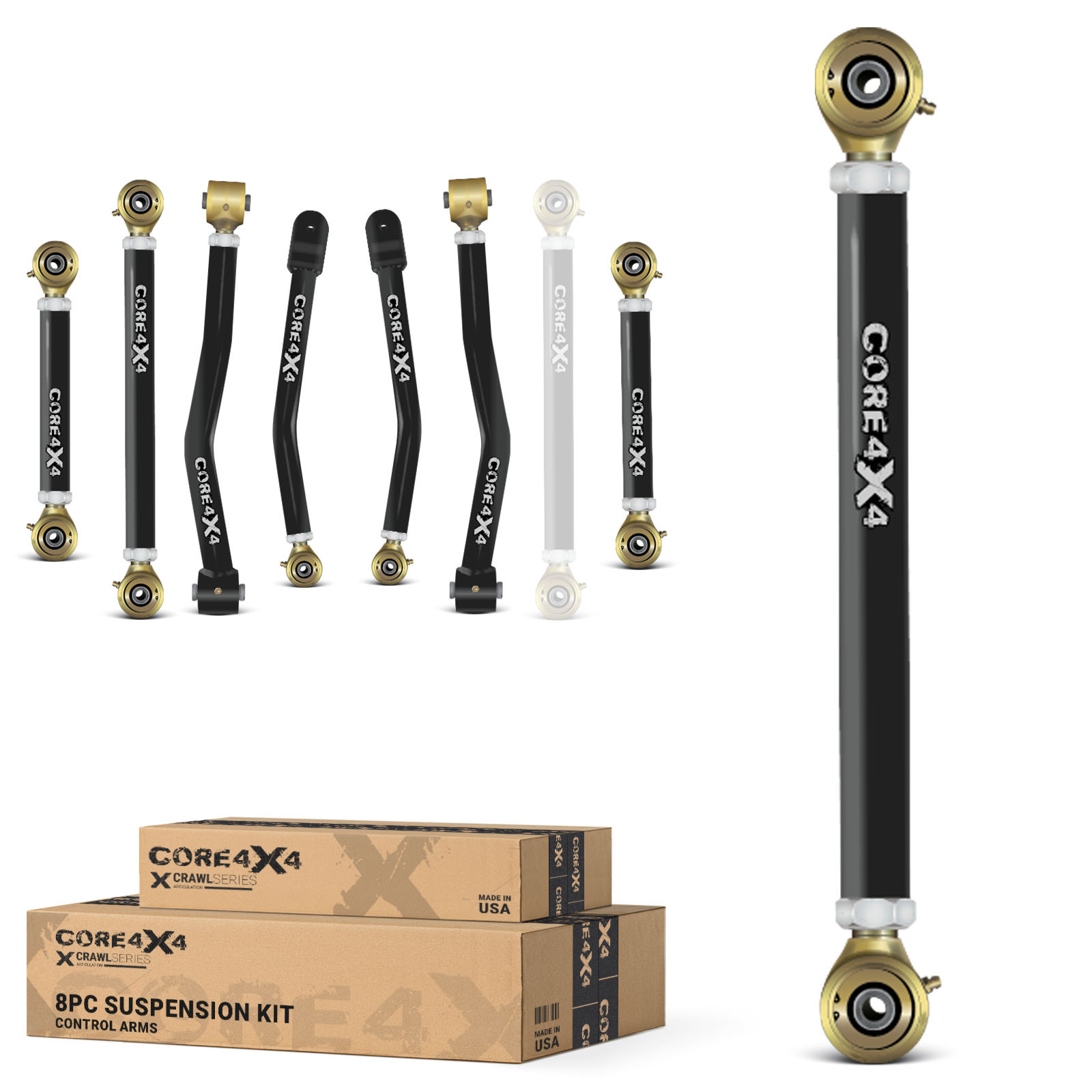 Jeep Gladiator JT 20+ 8pc Crawl Series Adjustable Control Arm Kit