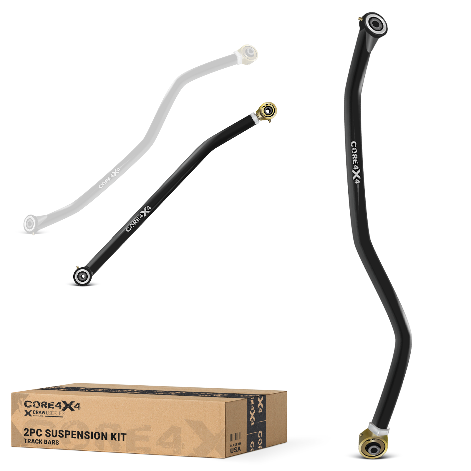 Jeep Wrangler TJ 97-06 LJ 04-06 2pc Crawl Series Front, Rear Adjustable Track Bar Kit