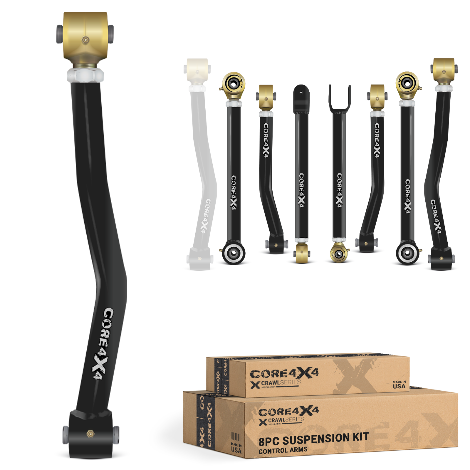 Jeep Wrangler JK / JKU 07-18 8pc Crawl Series Adjustable Control Arm Kit